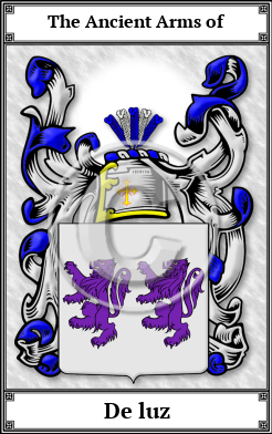 De luz Family Crest Download (JPG)  Book Plated - 150 DPI